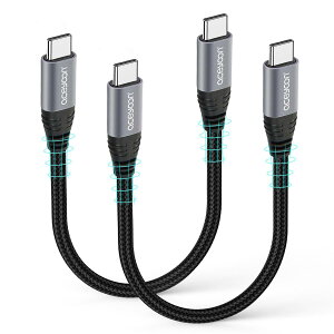 aceyoon USB C �P�[�u�� �Z�� 20cm Type-C 2�{ �ő�100W �}���[�d �^�C�vC 20�Z���` 480Mbps �f�[�^���� CtoC �P�[�u�� �I�X-�I�X 0.2M Type C for i Phone16 �V���[�Y for Galaxy �Ȃǂ�USB-C �X�}�z �^�u���b�g �m�[�gPC