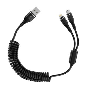 Bioonis 2in1[dP[u RCUSB lightningP[u+type-cP[u0.4m1.2M܂ŎRLk 1{2҃J[ CgjO i PhonepԃP[u ACtH16/15[dP[u }`Andriod ^CvCR[