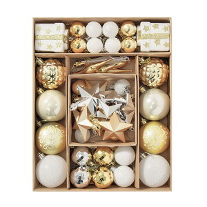 N  X } X {[ I[ig 6cm 58Zbg SVNVIOZ k N  X } Xc[  S[h zCg    fR[V 58ct White Gold Christmas Ball Ornaments (ZbgB-6cm