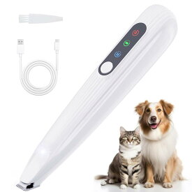 ペット用バリカン 犬用 猫用バリカン LEDライト付き USB-C充電 R形鈍角刃 足裏 耳裏 顔周り お尻周り 肉球 部分カット自宅トリミング 小型 軽量 低騒音 低振動 コードレス 初心者でも使える