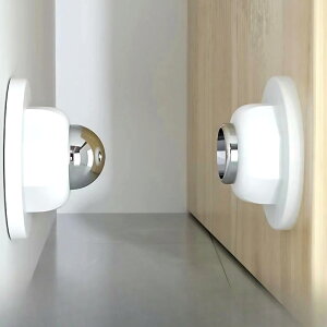 リタ商会 マグネット式ドアストッパー ホワイト 壁取り付け 粘着テープ式 ネジ留め兼用 (doorstoperwhi01)