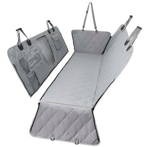 GIIPET-ペット用 ドライブシート【2024汎用版 全車種】折り畳み 車ペットシート後部座席 防水 耐摩 滑り止め 可視メッシュ窓 安全ベルト付き 水洗い可能 取り付け簡単 カー用品 犬猫用 旅行 (