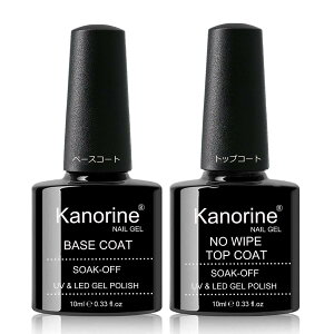 Kanorine �W�F���l�C�� �R�[�g �x�[�X�R�[�g 10mlx2 �{�Z�b�g �m�����C�v �@�����s�v ������ ��e�� UV/LED�Ή� �x�[�X�W�F�� Base and Top Coat Gel