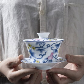 【新商品】中国伝統茶器 蓋碗 陶器 中国茶 台湾茶 烏龍茶 ウーロン茶