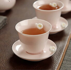 中国茶器 磁器 耐熱茶杯3個入りセット 受け皿付き 2色展開 おしゃれ 来客用 結婚お祝い プレゼント ウーロン茶 烏龍茶 中国茶 台湾茶 茶葉