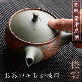 常滑焼 キレのいい 急須 おしゃれ お茶が美味しくなる 高級 こだわり ティーポット 日本製 きゅうす 帯網 丸い 茶こし付き ギフト 贈り物 プレゼント 茶器 とこなめ 橙雲