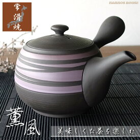 常滑焼 大きな 急須 大きめ 640cc お洒落 おしゃれ 日本製 お茶が美味しくなる ティーポット 陶器 きゅうす 茶器 おすすめ 人気 茶こし付き 大きい 黒 ブラック 紫 パープル 薫風 ギフト 贈り物 プレゼント