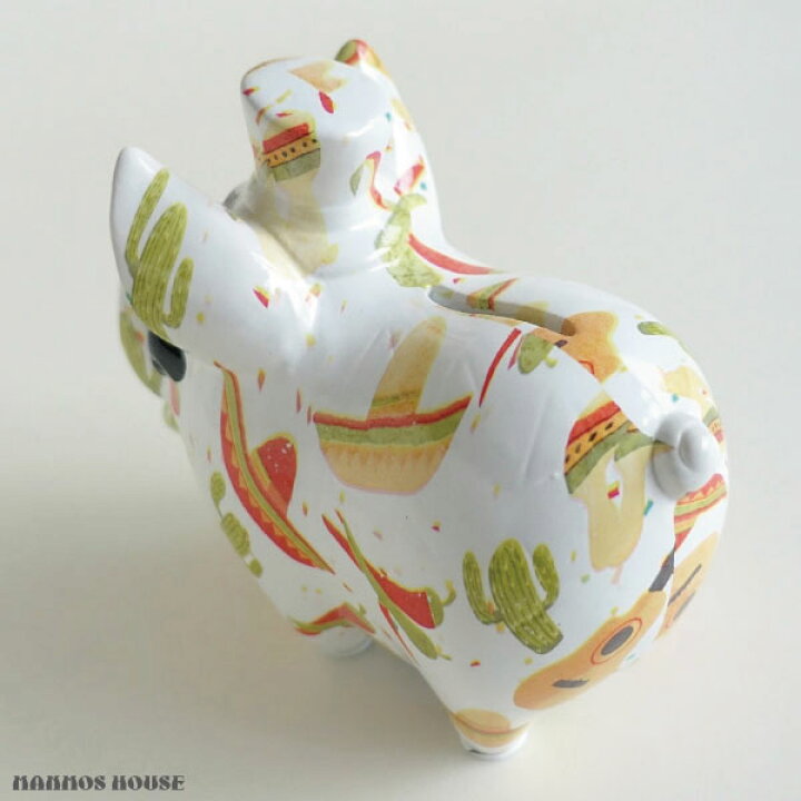 楽天市場 貯金箱 かわいい 豚 ブタ 陶器 おしゃれ 面白い マネーバンク 小銭 おもしろ コインバンク 白 サングラス 置き物 カラフル 可愛い オブジェ かっこいい マンモスビレッジ
