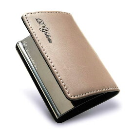 名刺入れ レザー【名入れ無料】父の日 プレゼント ギフト 誕生日ステンレス レディース メンズ 革 薄型 コンパクト スリム おしゃれ ブランド ロゴ刻印 オリジナルクリーニングクロス付属 贈り物