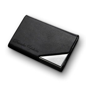 名刺入れ レザーver.【名入れ無料】プレゼント ギフト 誕生日ステンレス レディース メンズ 革 薄型 コンパクト おしゃれ ブランド ロゴ刻印 オリジナルクリーニングクロス付属 贈り物