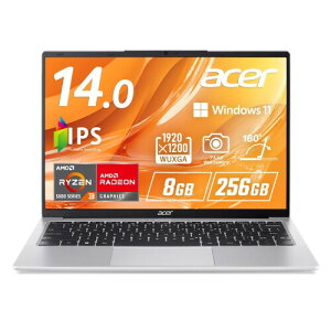 Acer Aspire Lite 14 Windows 11 Home 8GB�������[ 256GB SSD 14�C���` WUXGA 16:10 IPS ����� AMD Ryzen 3 5400U 180°�q���W 207����f �t��HD Web�J���� �X���C�h�J�o�[�t microSD�J�[�h WiFi 6 Bluetooth 5.2 ���{��L�[�{