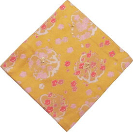 修斎(Syusai) 古帛紗 黄色 サイズ:縦15.6x横15x厚さ0.3cm 正絹 梅丸紋