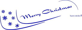 HARRY STICKER クリスマス ウォールステッカー 貼ってはがせる 転写式 風と舞うメリークリスマス ネイビーブルー L 約45×100cm AHST0591NVY100