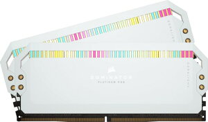 CORSAIR iCUE DDR5-5200MHz �f�X�N�g�b�vPC�p ������ DOMINATOR PLATINUM RGB �V���[�Y �z���C�g (PC5-41600) 32GB (16GB×2��) CMT32GX5M2B5200C40W
