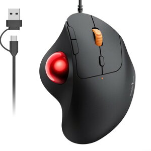 ProtoArc �g���b�N�{�[���}�E�X �L�� USB-C/USB-A���Ή� 4�i�KDPI���߉\ �e�w���� �}�E�X �g���b�N�{�[�� �É��^�C�v 5�{�^�� �i��/�߂�{�^������ 34mm�{�[�� Windows/Mac/Android (���b�h)