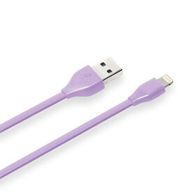 iCharger Apple MFi認証 Lightningコネクタ用 USBフラットケーブル0.5m パープル PG-MFILGFC05PP PG-MFILGFC05PP