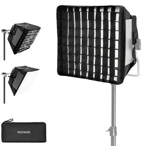 NEEWER �V�Ń\�t�g�{�b�N�X�f�B�t���[�U�[ NL660 RGB660 PRO II LED�r�f�I���C�g�p�l���p 12.6 x11.6 �܂肽���ݎ� �O���b�h/�o�b�O/�Ռ��t�[�h�t�� ���O���s�v �\�t�g���C�g�p �N�C�b�N�Z�b�g
