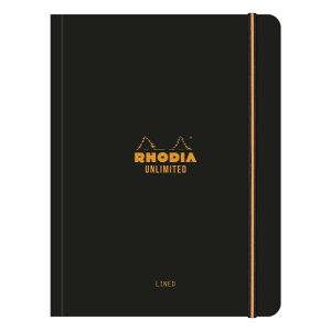 RHODIA �m�[�g UNLIMITED ���r A5+ 120�y�[�W �~�V���ړ� �����Ԃ�PEFC�F�؎擾 �A�����~�e�b�h �u���b�N 16×21cm cf118979