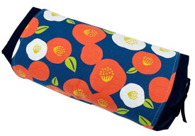 MORIPiLO モリピロ 蕎麦殻枕 日本製 ひのき香る 椿柄ネイビー 約25x50cm 高さ調整可能 洗えるカバー付き 和柄 檜チップ配合 4620960