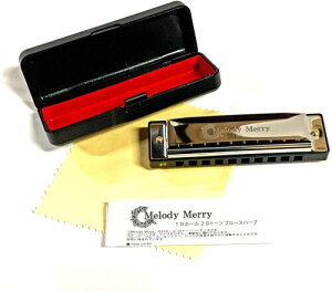 �����f�B�����[ 10�z�[���Y�n�[���j�J 20�� �u���[�X�n�[�v Melody Merry Harmonica Blues Harp MH-100 (E��)