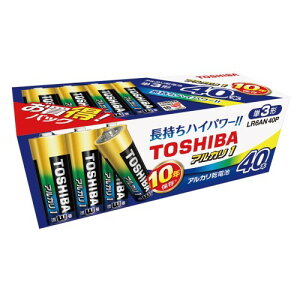 TOSHIBA(����) �A���J�����d�r �P3�` 1.5V �A���J��1 �܂Ƃ߃p�b�N 10�N�ۑ� �������n�C�p���[ �t�R��h�~�\�� ���S�݌v �h�Д��~ LR6AN 40P 40�{