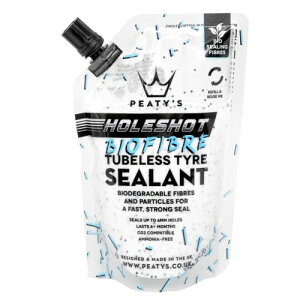 Peaty's (�s�[�e�B�[�Y)���]�ԗp�`���[�u���X �V�[�����g ���[�h�o�C�N MTB �}�E���e���o�C�N �p���N�h�~ Holeshot BioFibre Tubeless Tyre Sealant 120ml