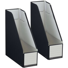 コクヨ ファイル ファイルボックス NEOS スタンドタイプ A4 2個セット ブラック フ-NEL450DX2