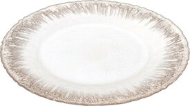 ヴェトロ・フェリーチェ 大皿 洋食器 プレート ホワイトパール×ジンジャー 33cm 幸せのガラス フラッシュ 349133