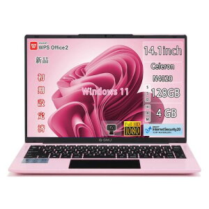 GM-JAPAN �m�[�g�p�\�R�� Windows 11 Office���� 14.1�C���` ���y�� ���^ SSD 128GB/������ 4GB/WEB�J����/WPS Office/Celeron/WIFI/USB3.0/HDMI (�s���N)