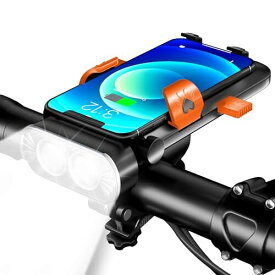 VECELO 自転車用 ライト 4in1多機能 LEDヘッドライト 自転車スマホホルダー USB充電式 大容量4000mAh 高輝度 800ルーメン 4つ調光モード 4.0-6.7インチ 多機種対応 防水 ロードバイク ライト アウ