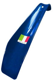 近藤(Kondo) 靴べら おしゃれ イタリア製 軽量 プラスチック 履きやすい 構造 吊り下げ フック&ループホール ミディアム ショート 18cm マリンブルー G type ハンドシューホーン
