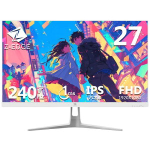 Z Z-Edge(�[���G�b�W) �Q�[�~���O���j�^�[ 27�^ 240Hz IPS FHD(1920x1080) 1ms HDR10 AMD FreeSync�Ή� �����/�����^ HDMI/DP �o�^�ō���2�N�ۏ� UG27PJ(�z���C�g)