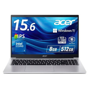 Acer �m�[�g�p�\�R�� Aspire Lite �C���e�� Core 3 8GB�������[ 512GB SSD 15.6�C���` �t��HD 16:9 IPS�p�l�� 1.52Kg 9���ԋ쓮 200����f Web�J���� �X���C�h�J�o�[�t WiFi 6�Ή� Bluetooth 5.0 �X�s�[�J�[���� ��