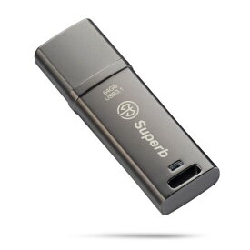 アクスSUPERB USBメモリ 64GB USB 3.1対応 金属製 超高速 - 最大読出速度400MB/s、最大書込速度115MB/s