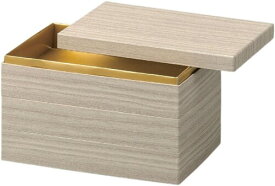 J-kitchens 重箱 日本製 3段 5.5寸 /8.5寸 長手和 紙 福桐木目 25.4cm x 16.8cm x 16.2cm