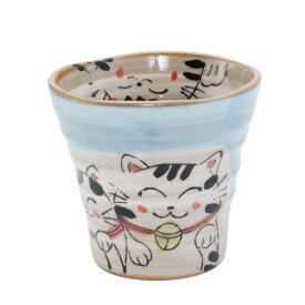 美濃焼 チューハイ 焼酎 タンブラー 食器 仲良しネコ 青 容量約300ml 日本製 133-61904