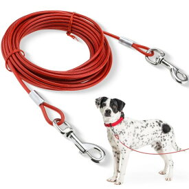 American Kennel Club AKC Heavy Duty Steel Tie-Out Cable for Dogs,Red Dog Cable,20ft - 100lb