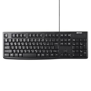 �o�b�t�@���[ BUFFALO USB�ڑ� �L���X�^���_�[�h�L�[�{�[�h �����O�P�[�u�� �u���b�N BSKBU108LBK