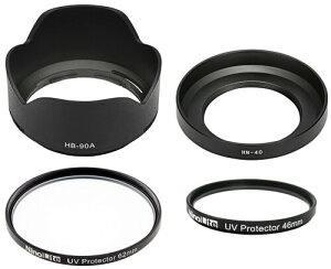 NinoLite HB-90A & HN-40 �t�[�h + 62mm & 46mm UV�t�B���^�[ �v4�_�̃Z�b�g�AZ DX 50-250mm f/4.5-6.3 VR �AZ DX 16-50mm f/3.5-6.3 VR �����Y�p