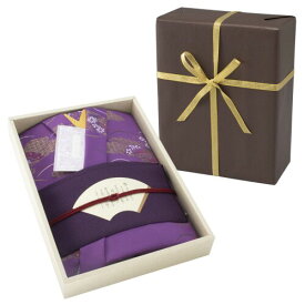 風呂敷 紫 ふろしき (約70×70cm) 、金封ふくさ (約20×12cm) 彩美きもの姿 1511 (包装紙ブラウン)