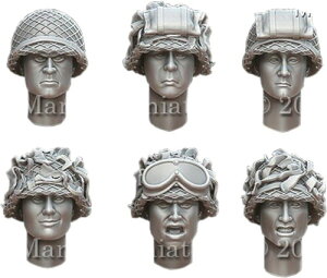 �}���e�B�X�~�j�`���A(Mantis Miniature) 1/35 WWII �A�����J �U���l�b�g�tM1�w�����b�g �w�b�h�Z�b�g 6��ށE2�T�C�Y 12�� ���W���L�b�g MAC65 (�l)