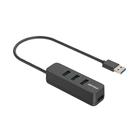 バッファロー USB-A 3.2Gen1 バスパワー 4ポートハブ ブラック 上挿しモデル マグネット付き BSH4U325U3BK