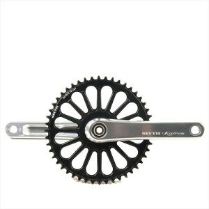 SIXTHcomponents(�V�b�N�X�R���|�[�l���c) Kairos �uRadial�v 2pc Single crank set N/W Silver/Black 170mm/48T