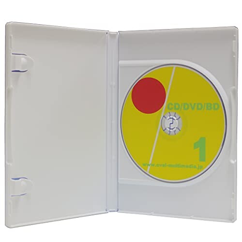 オーバルマルチメディア DVDケース ポップマンボウトールケース 15mm厚 日本製 1枚収納 ホワイト 箱入25個