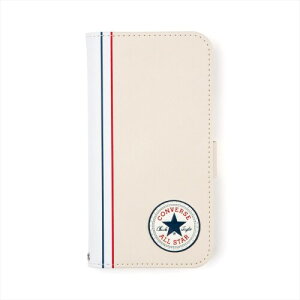 �R���o�[�X(CONVERSE) Uncle Patch&Stripes Book Type Case �z���C�g iPhone 13 iP13-CV13