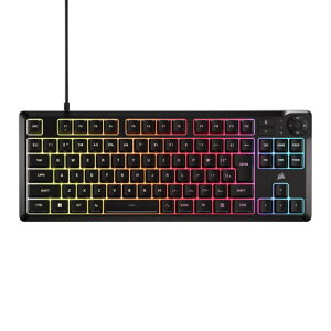 CORSAIR K55 CORE TKL RGB �Q�[�~���O�L�[�{�[�h ? 8 �]�[�� RGB ? �e���L�[���X - ��p���f�B�A�L�[ ? �É����Ɖ������� �X�C�b�` ? 300ml �h�H ? �u���b�N CH-9216065-JP