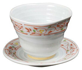 フリーカップ おしゃれ : 有田焼 錦渕唐草 いっぷく碗皿(フリーカップ&ソーサー 300cc) Japanese Cup and Saucer Porcelain/Size(cm) Cup, Φ10.5x8, Plate Φ13x1.5/No:372233