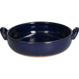 藍窯 萬古焼 グラタン皿 2-3人用 大きめ 約22×19cm 耐熱 陶器 オーブン対応 「 エスタ Esta 」 ネイビー 電子レンジ 食洗機対応 日本製