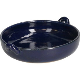 藍窯 萬古焼 グラタン皿 1-2人用 小さめ 約19×16cm 耐熱 陶器 オーブン対応 「 エスタ Esta 」 ネイビー 電子レンジ 食洗機対応 日本製