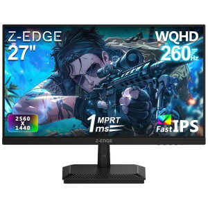 Z Z-Edge(�[���G�b�W) 27 �C���` QHD �Q�[�����j�^�[ 260Hz/240Hz/144Hz IPS �p�l�� 1ms ���� ���P�x 350cd/m? FreeSync/HDR �Ή� ���C���^�[�t�F�[�X���� �Q�[�}�[�����f�B�X�v���C G27I2K